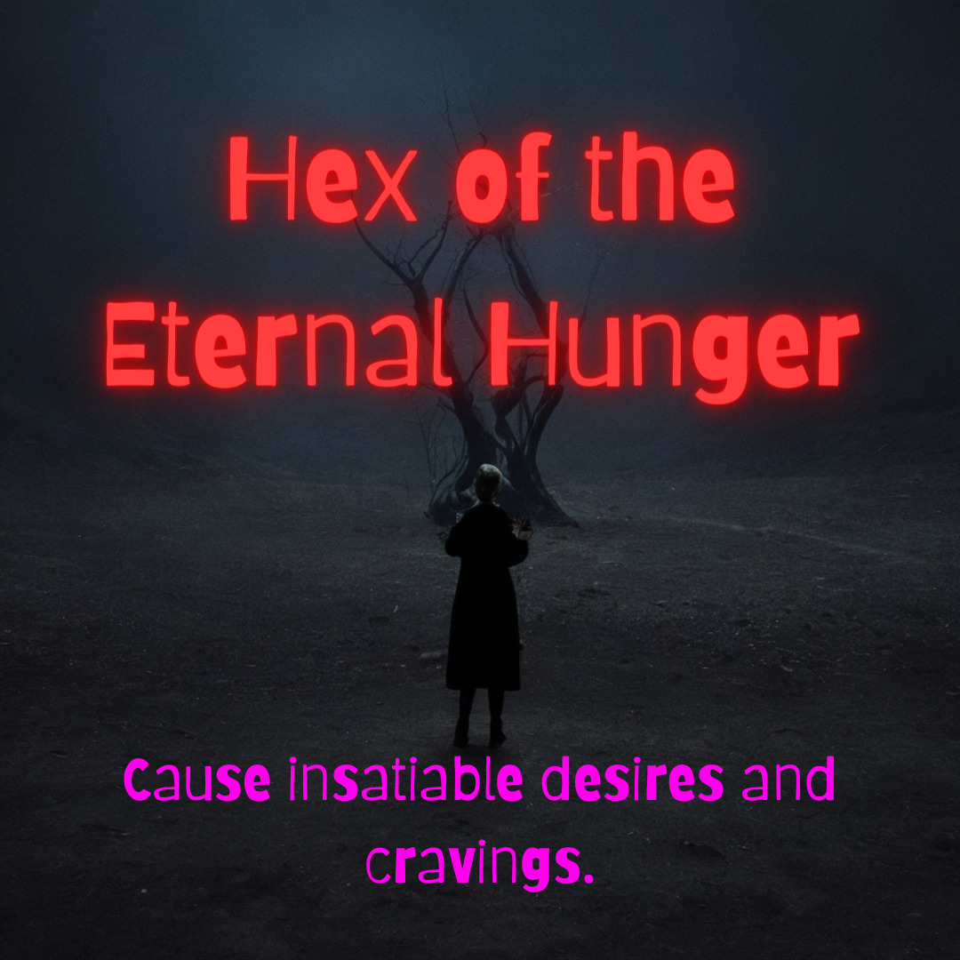 The Hex of the Eternal Hunger is a powerful black magic hex insatiable desires