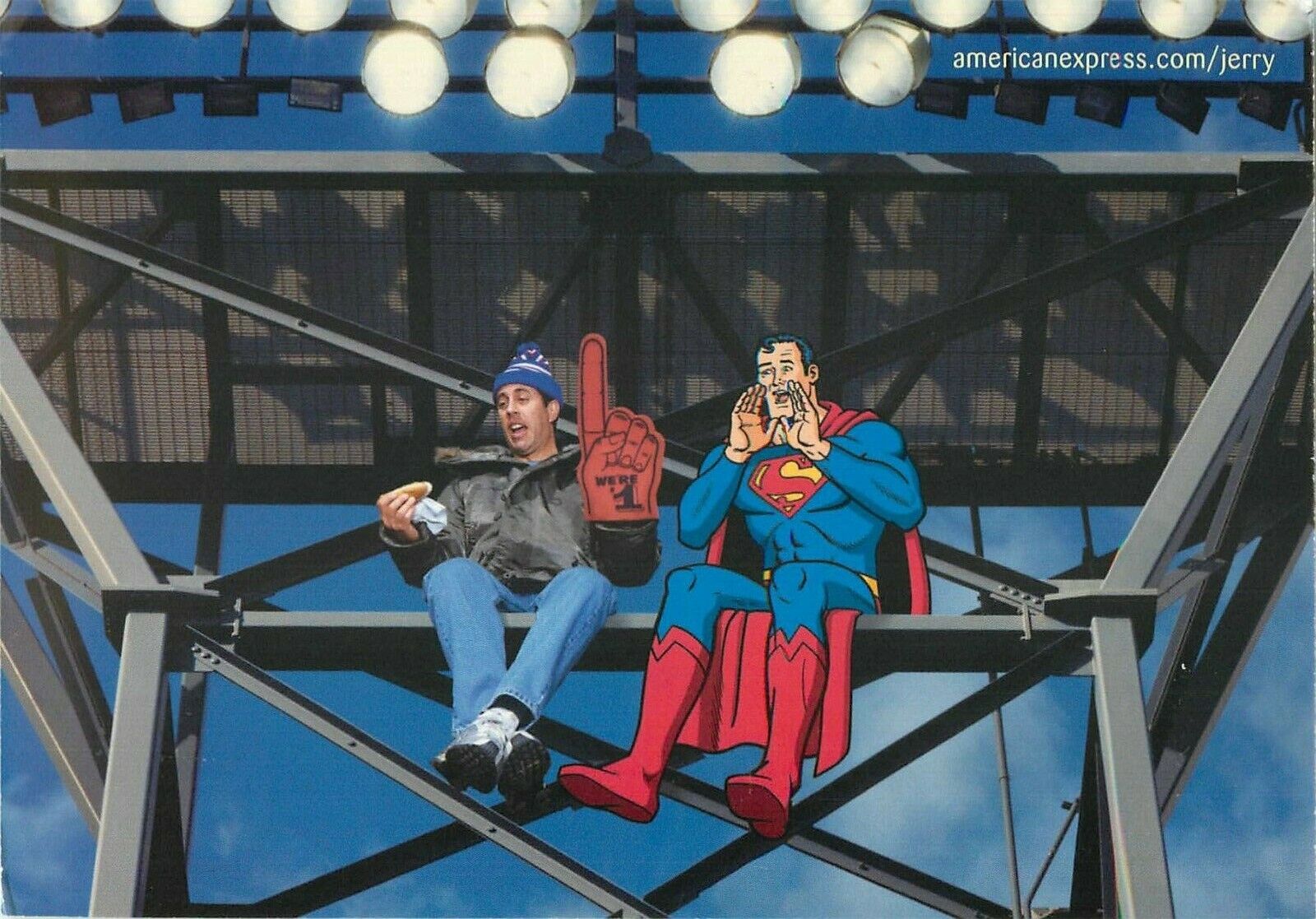 Jerry Seinfeld & Superman for American Express Promotional Card Postcard 
