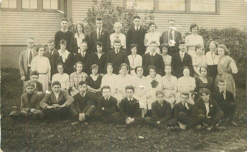 Maine Boothbay Harbor C-1910 School Class Photo Labbies RPPC Postcard 22-3014
