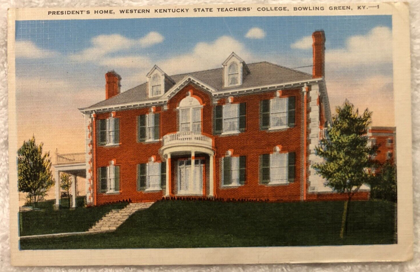 Vintage Postcard 1948 President's Home State Teachers' College Bowling Green KY