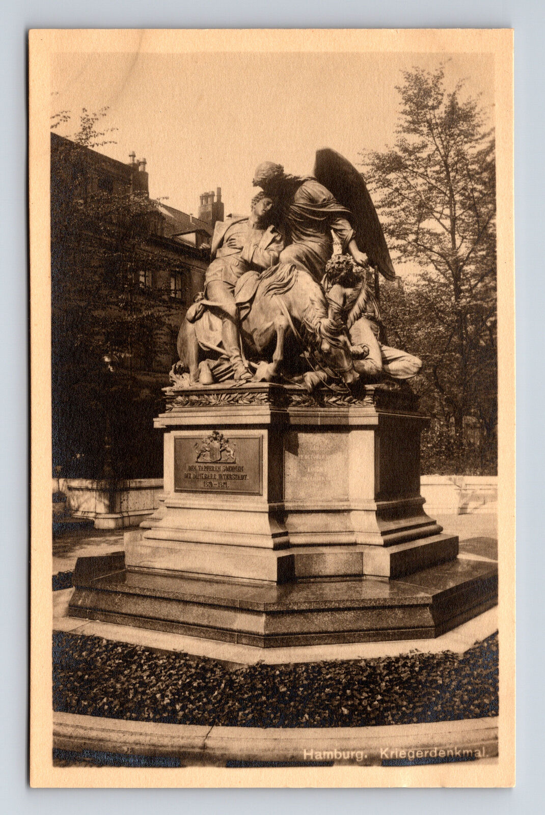 RPPC Kriegerdenkmal War Monument Hamburg Germany Postcard
