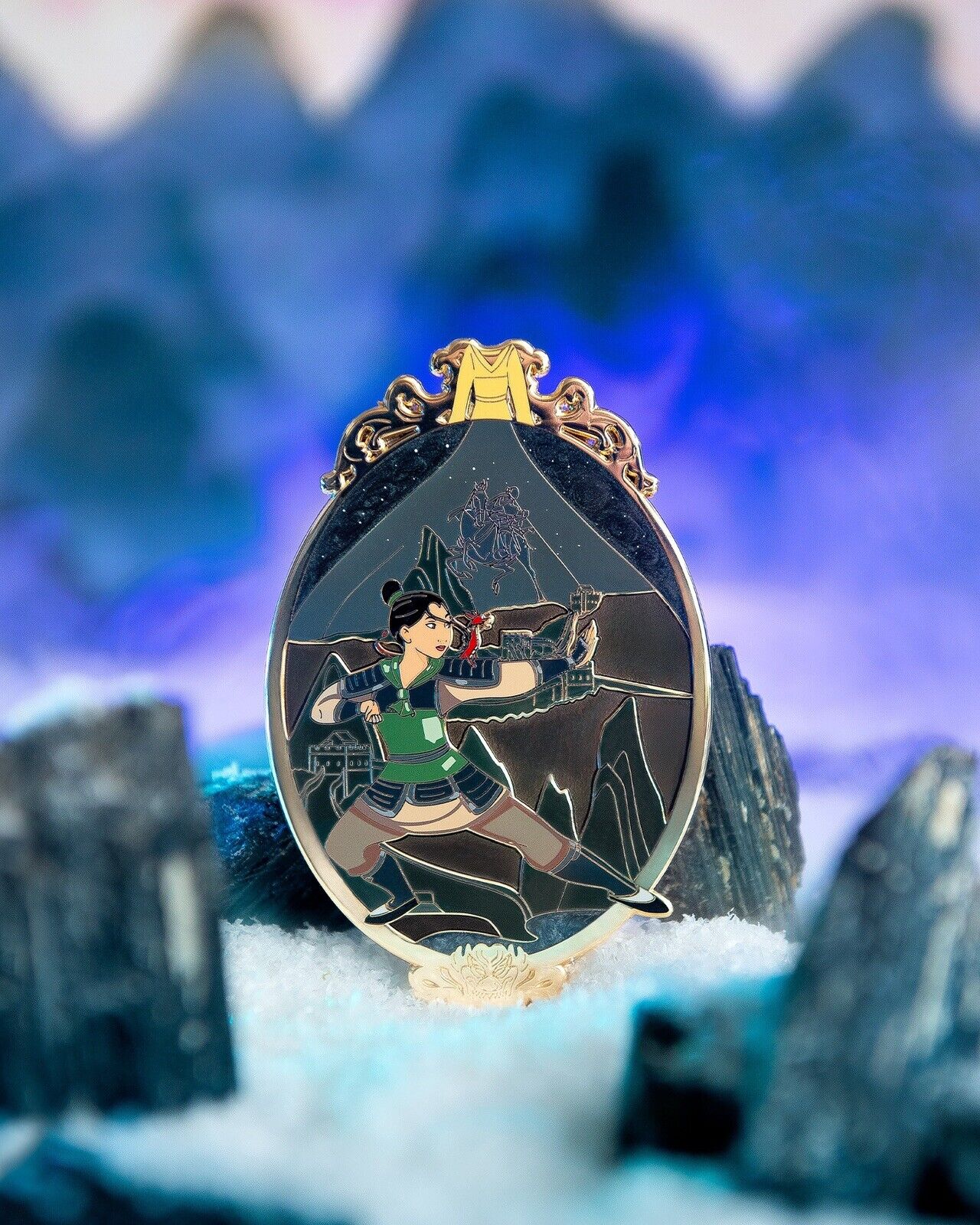 Mulan & Li Shang Fight Scene Disney Fantasy Pin Princess Mosaics LE 30 C Grades
