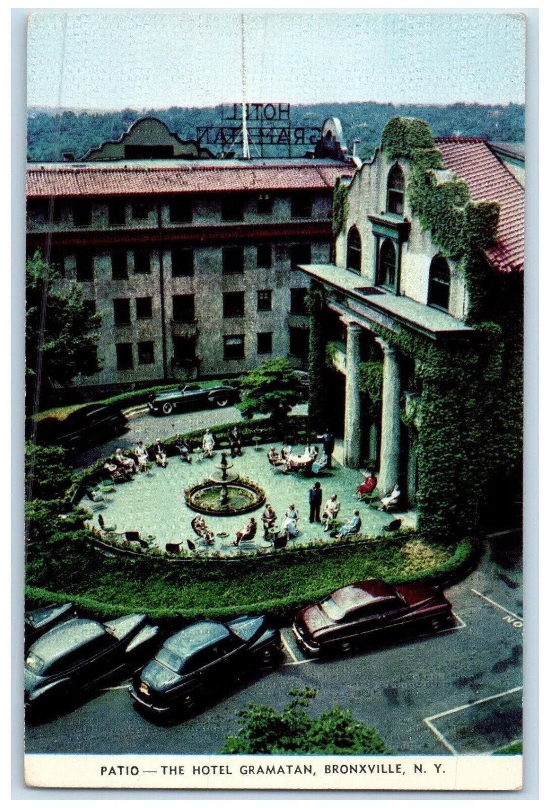 c1960 Patio Hotel Gramatan Suburban Hotel Exterior Bronxville New York Postcard