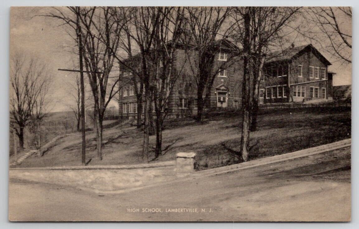 Lambertville NJ High School New Jersey Postcard W23