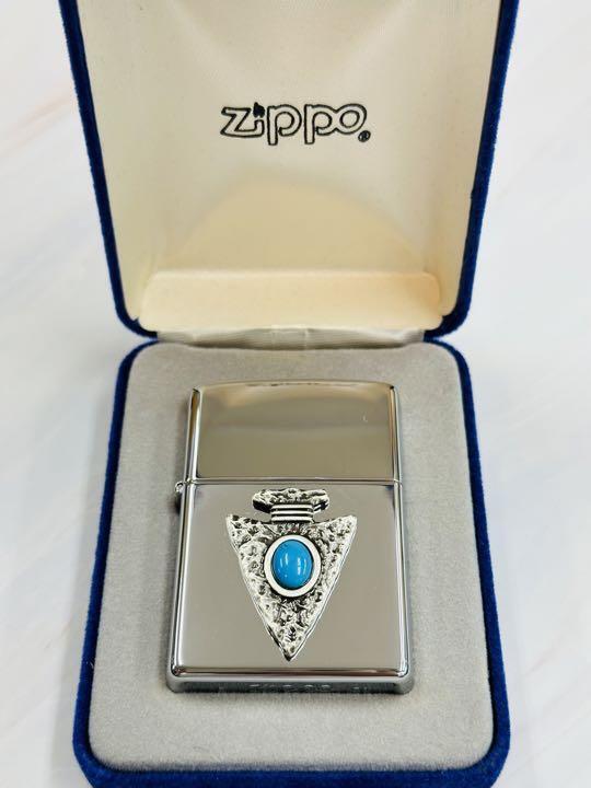 Unused, very cool ZIPPO turquoise emblem oil lighter