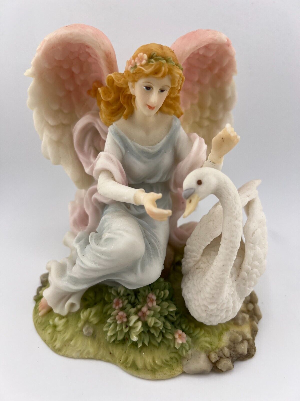 Vintage Roman Seraphim Classics Olivia Loving Heart Angel with Swan Figurine