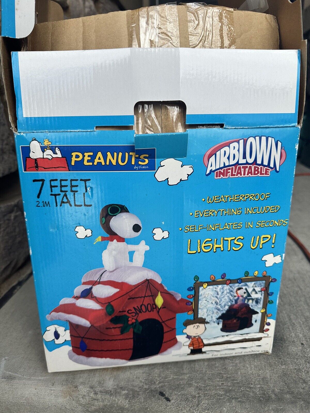 Gemmy Inflatable Snoopy 7 Feet Tall Peanuts Christmas 2004