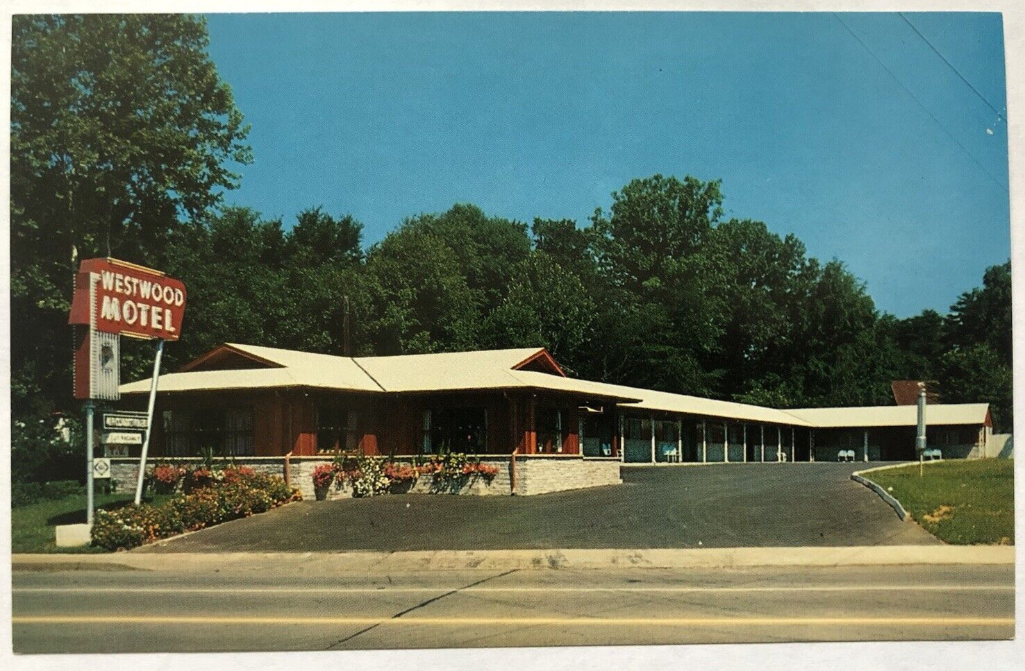 Westwood Motel Knoxville Tennessee TN Exterior View Sign AAA Highway 11 Postcard