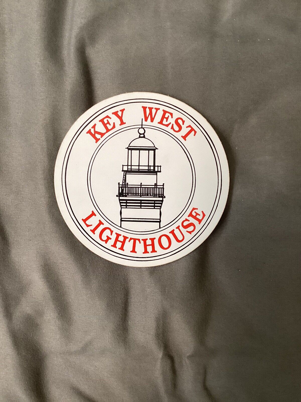 Vintage Key West Lighthouse Bumper Sticker/Circular Decal