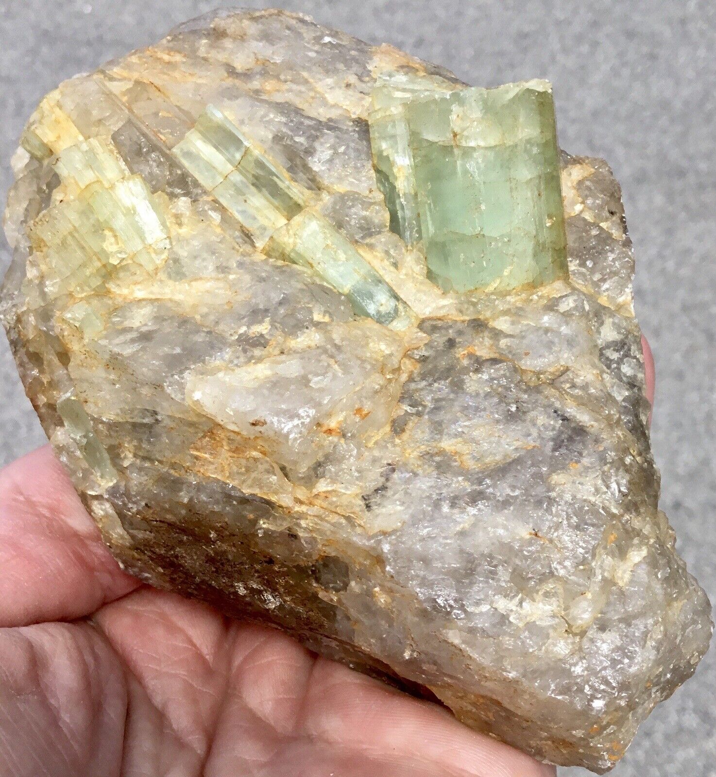 600g Green Beryl Aquamarine Crystal Mineral Specimen Brazil Large Crystals