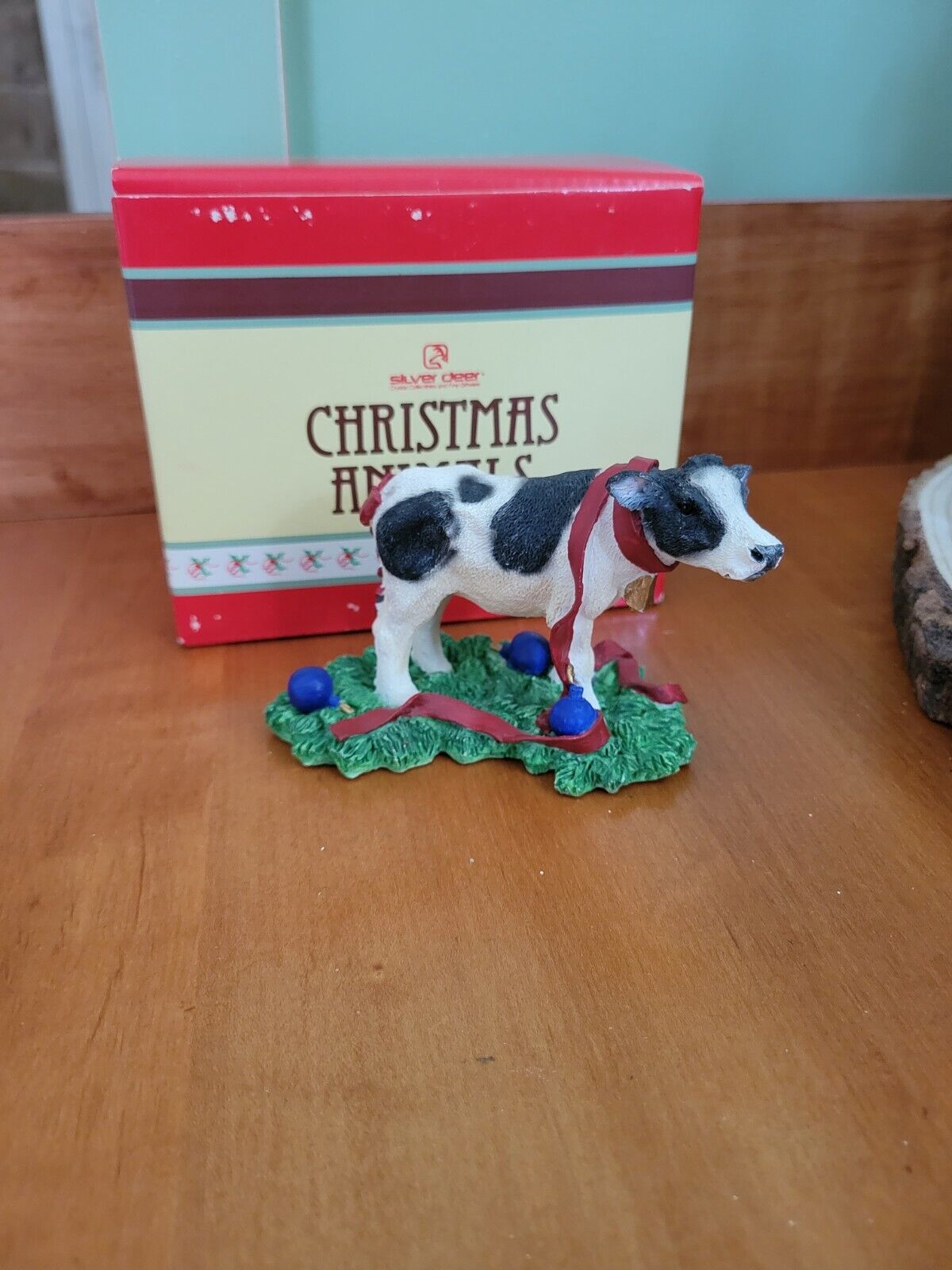 Vintage Tom Rubel Silver Deer Christmas Animals Baby Calf Original Box & Receipt
