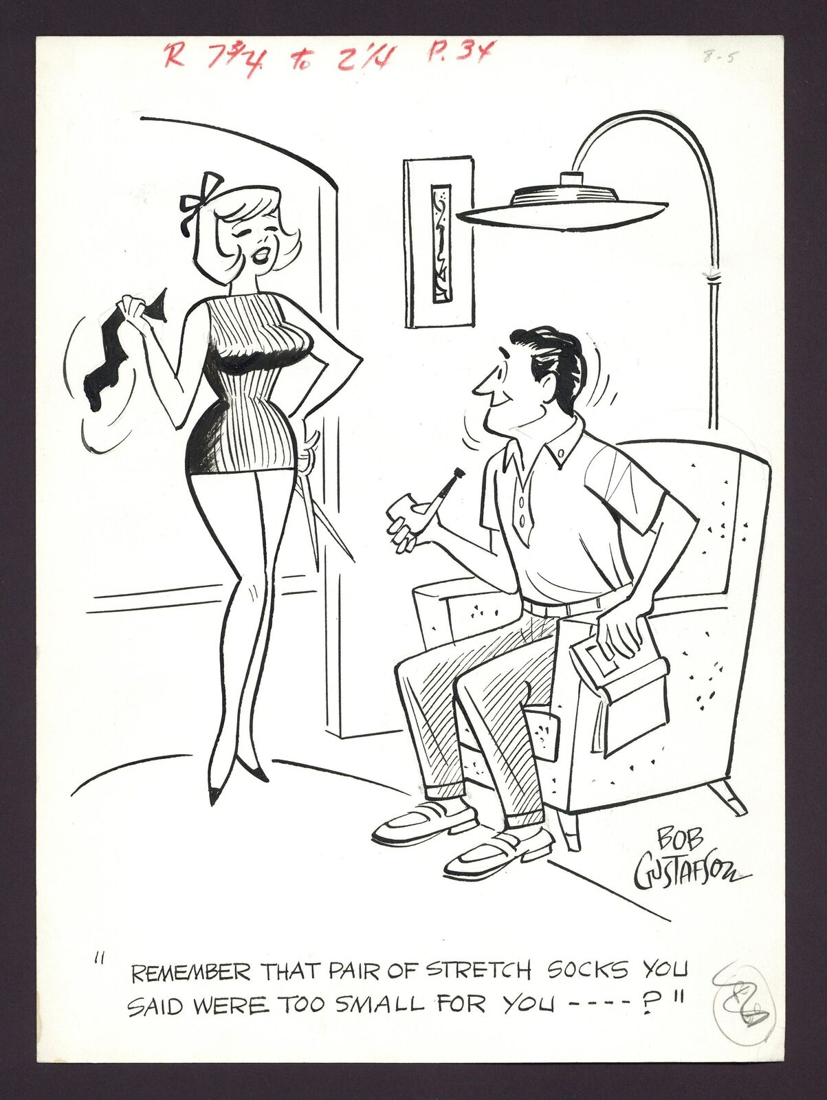 Original Cartoon Art by Bob Gustafson (c. 1960s)