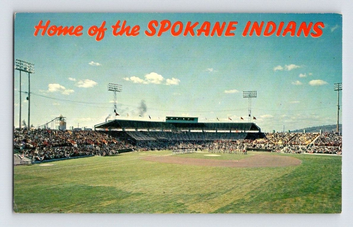1950\'S. SPOKANE INDIANS, PACIFIC COAST LEAGUE STADIUM. POSTCARD. GG18