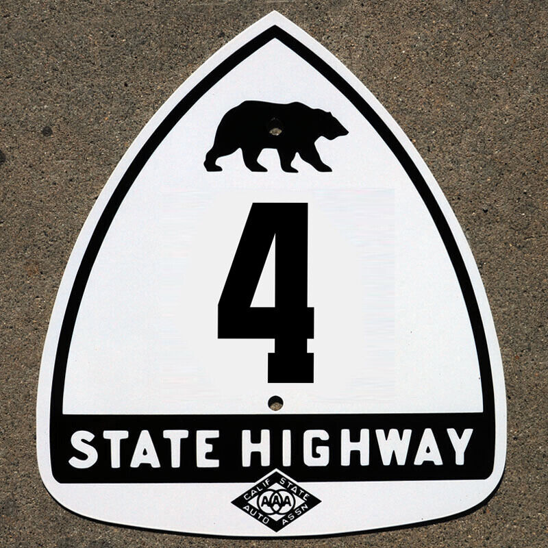 California CSAA bear route 4 highway road sign auto club AAA Ebbetts Pass Sierra