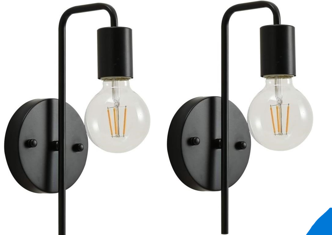 1 Pair Wall Lamp Sconces Light, 11\'\' Height, Black, bulbs are not included