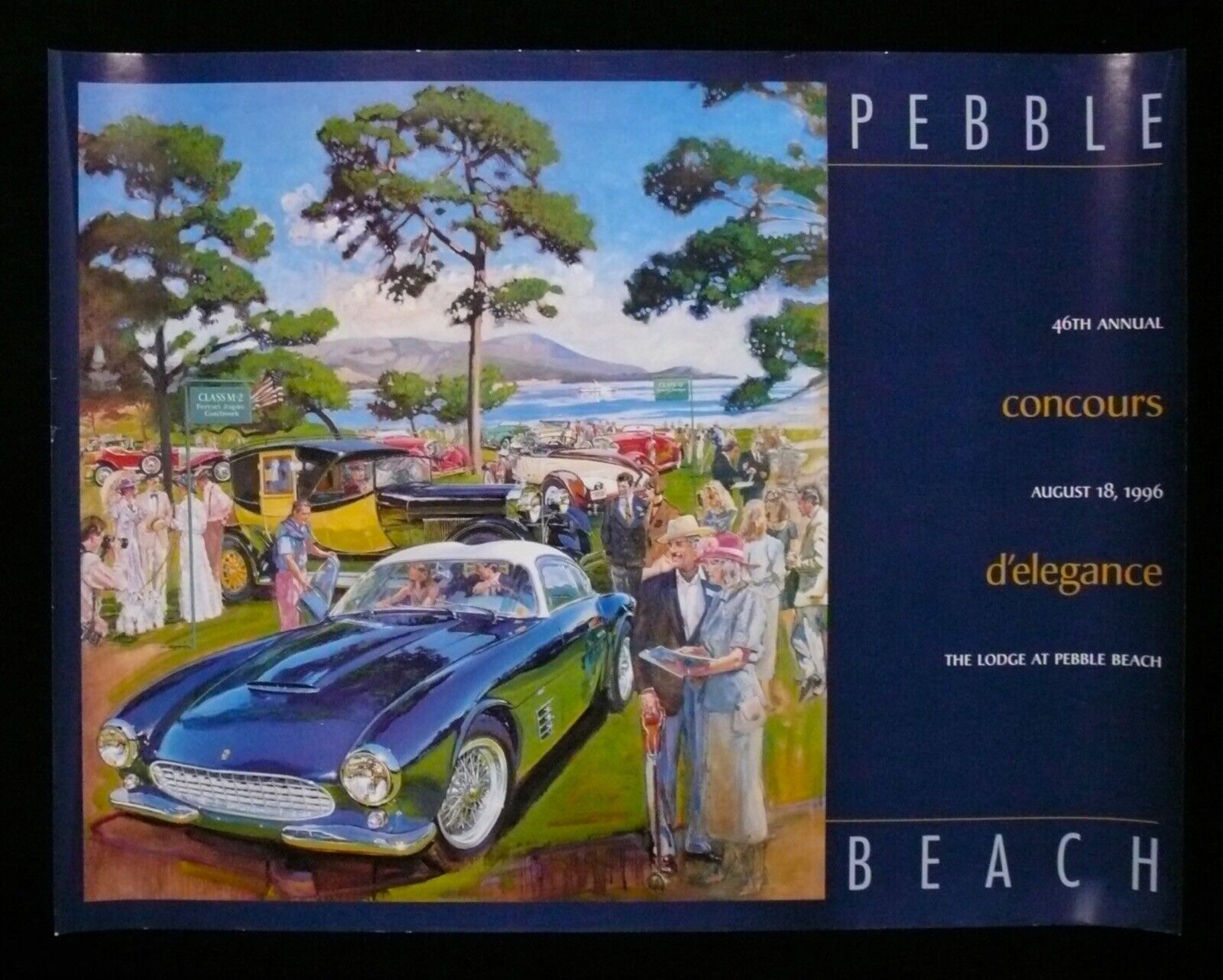 1996 Pebble Beach Concours Poster 1956 ZAGATO FERRARI 250 GT LWB Berlinetta RARE