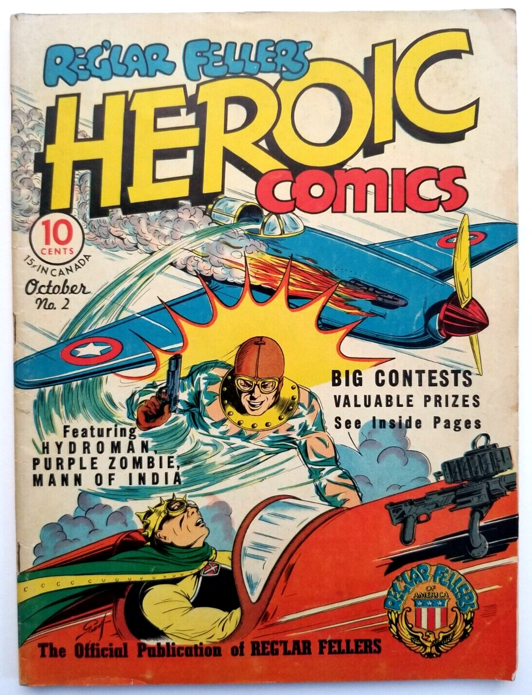 HEROIC COMICS #2 VG+ 4.5 EASTERN COLOR 1940 CLASSIC BILL EVERETT COVER