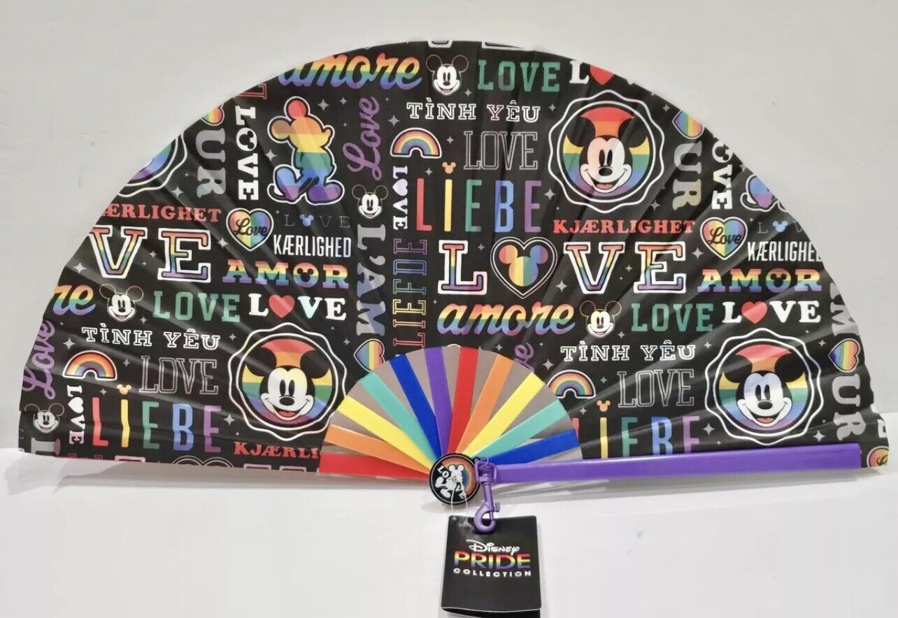 2024 Disney Parks Exclusive Pride Collection Mickey Rainbow Fan NWT