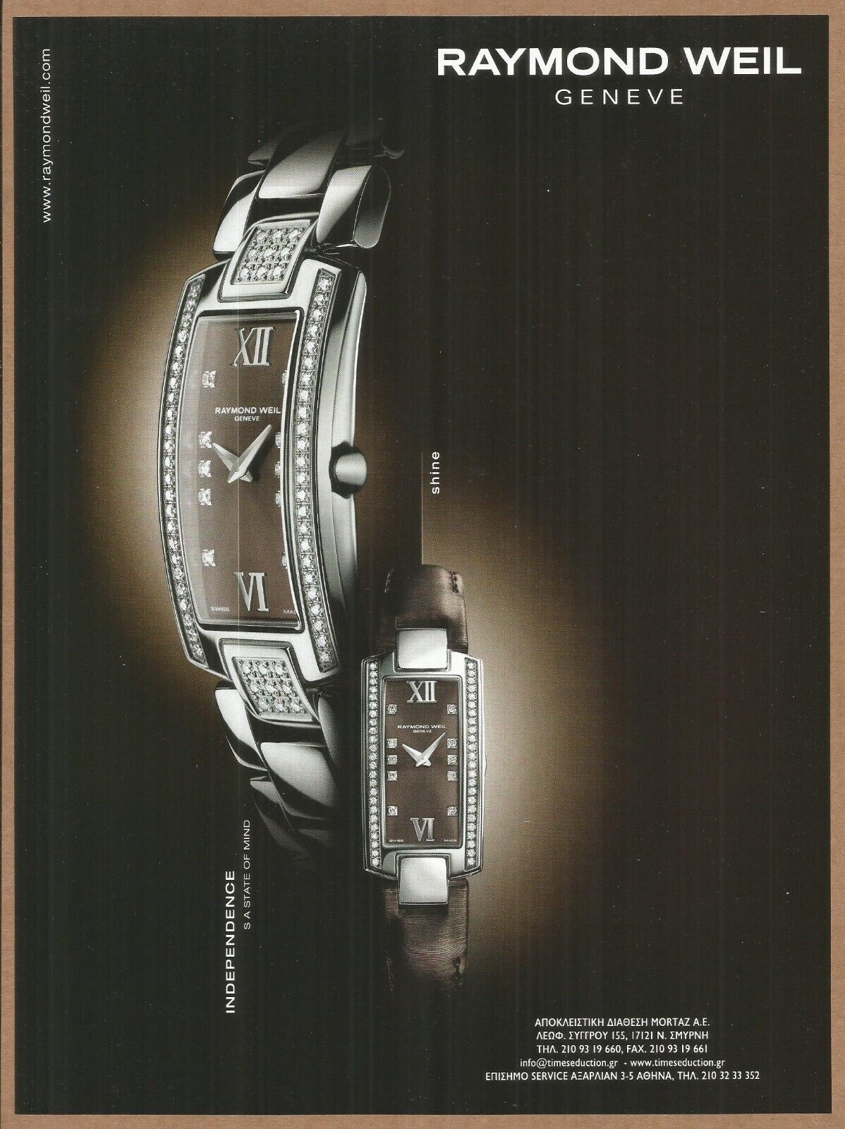 Raymond Weil SHINE - Independence is a State of Mind - 2008 Print Ad