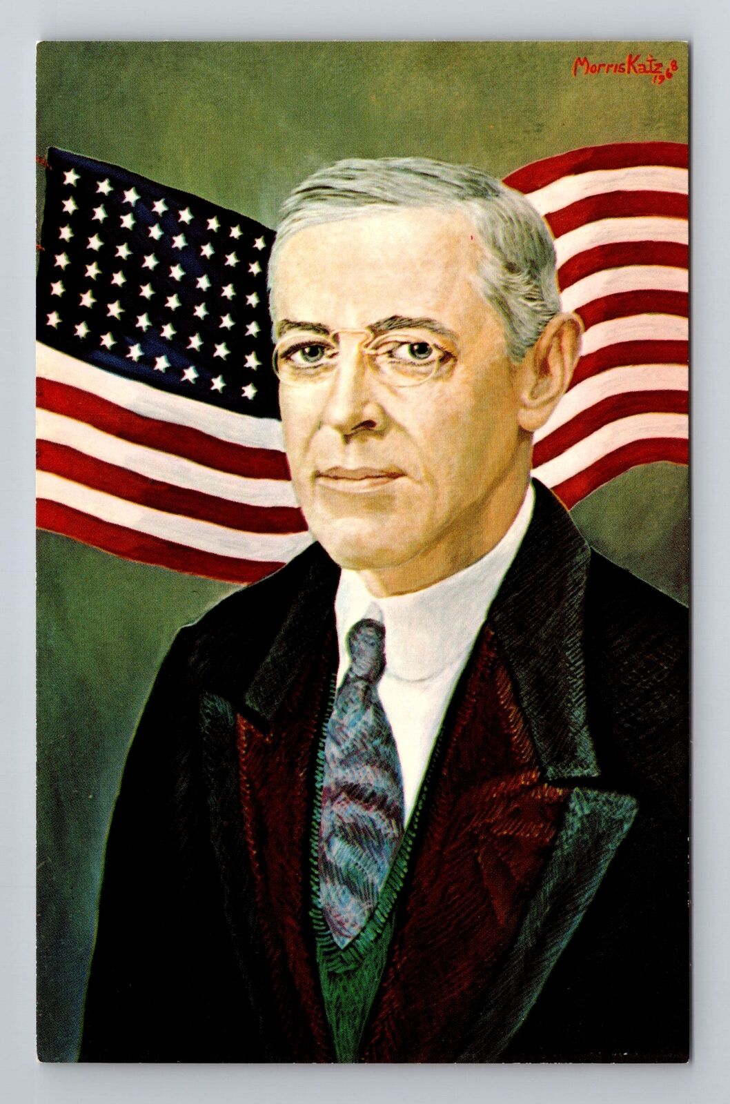 President Woodrow Wilson, Portrait, People, Vintage Souvenir Postcard
