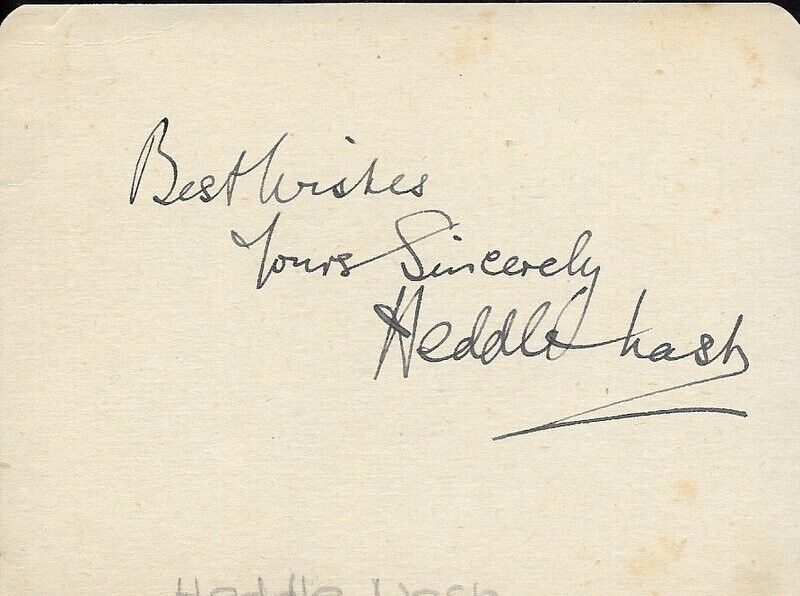 Vintage HEDDLE NASH (1894-1961) English Operatic Tenor Signed card