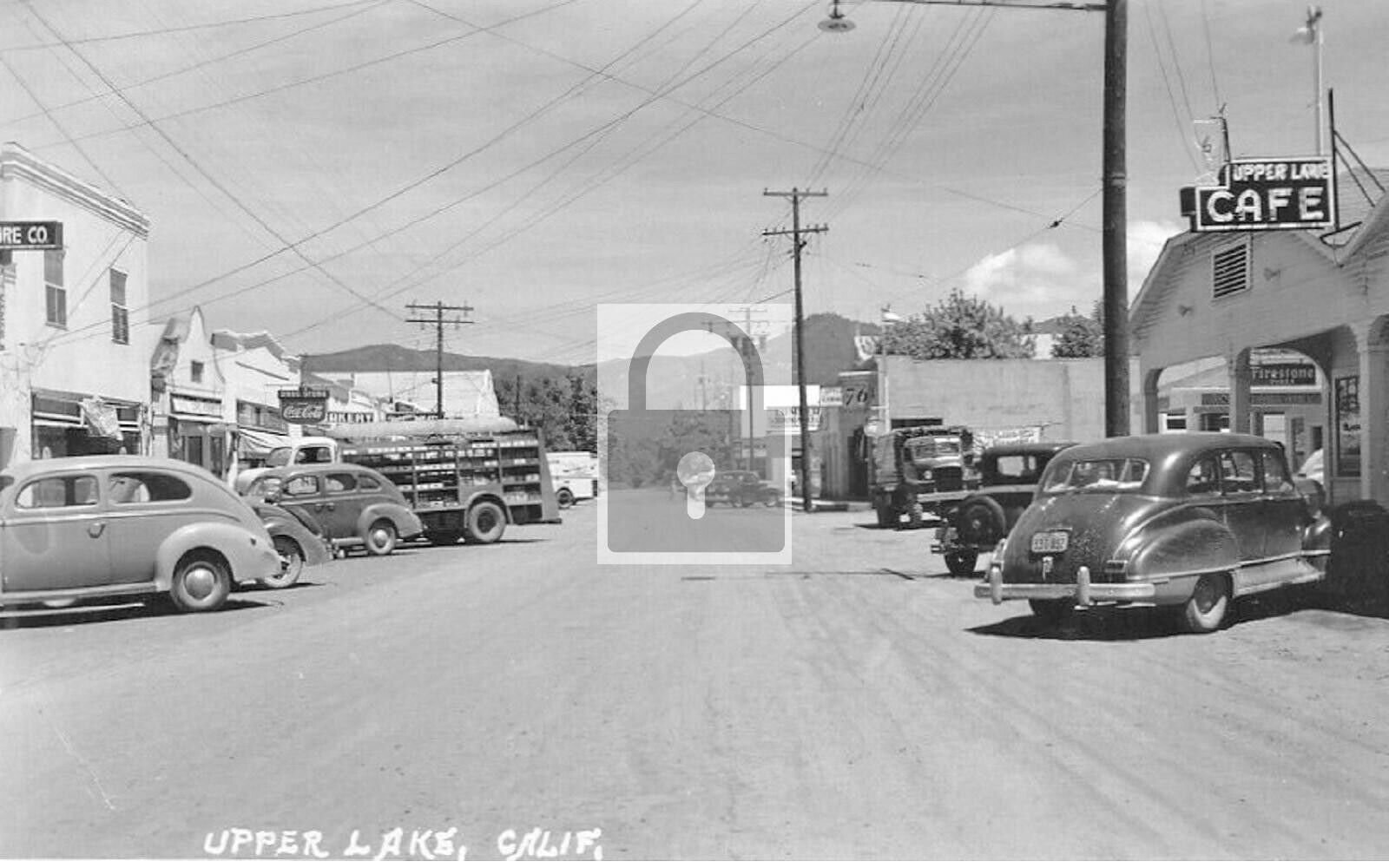 Street View Upper Lake California CA Reprint Postcard