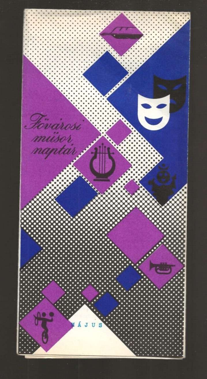 RARE 1966 FOVAROSI MUSOR NAPTAR MUSIC BROCHURE PROGRAM FOLDOUT COMPLETE. NICE