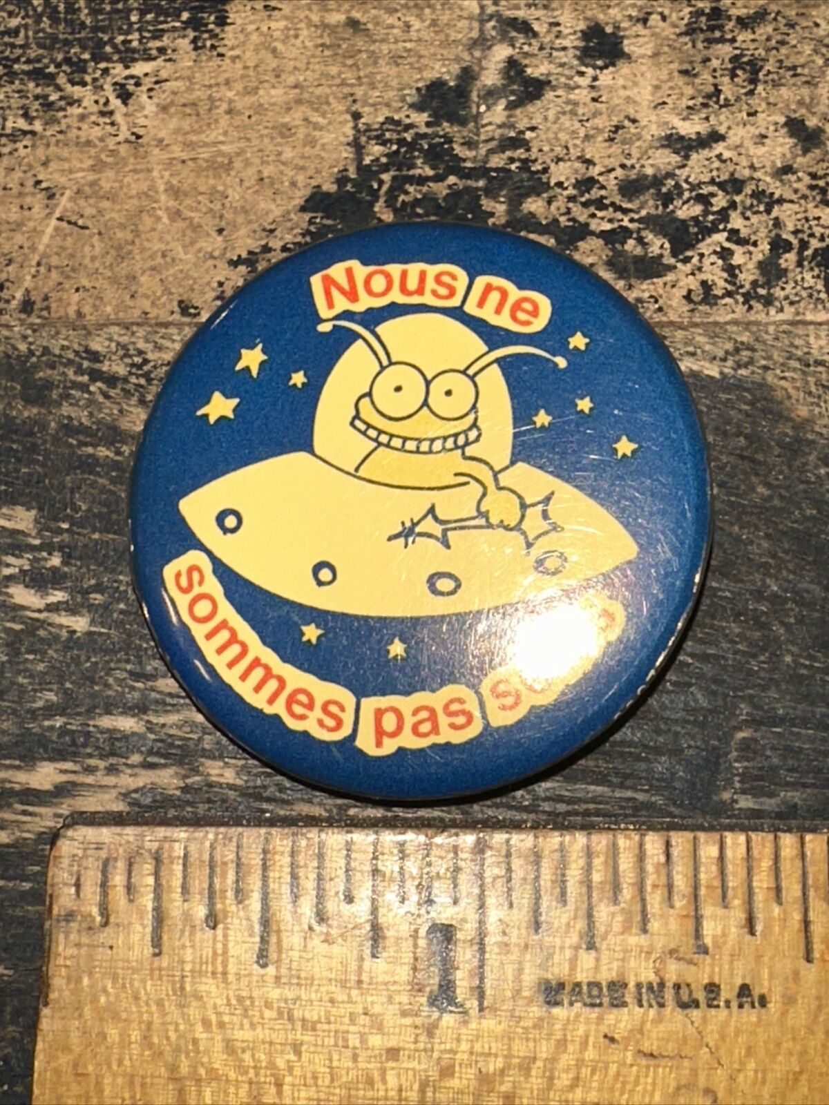 1984 Vintage lapel Pin “ We Are Not Alone “ Nous ne Sommes Pas Seuls