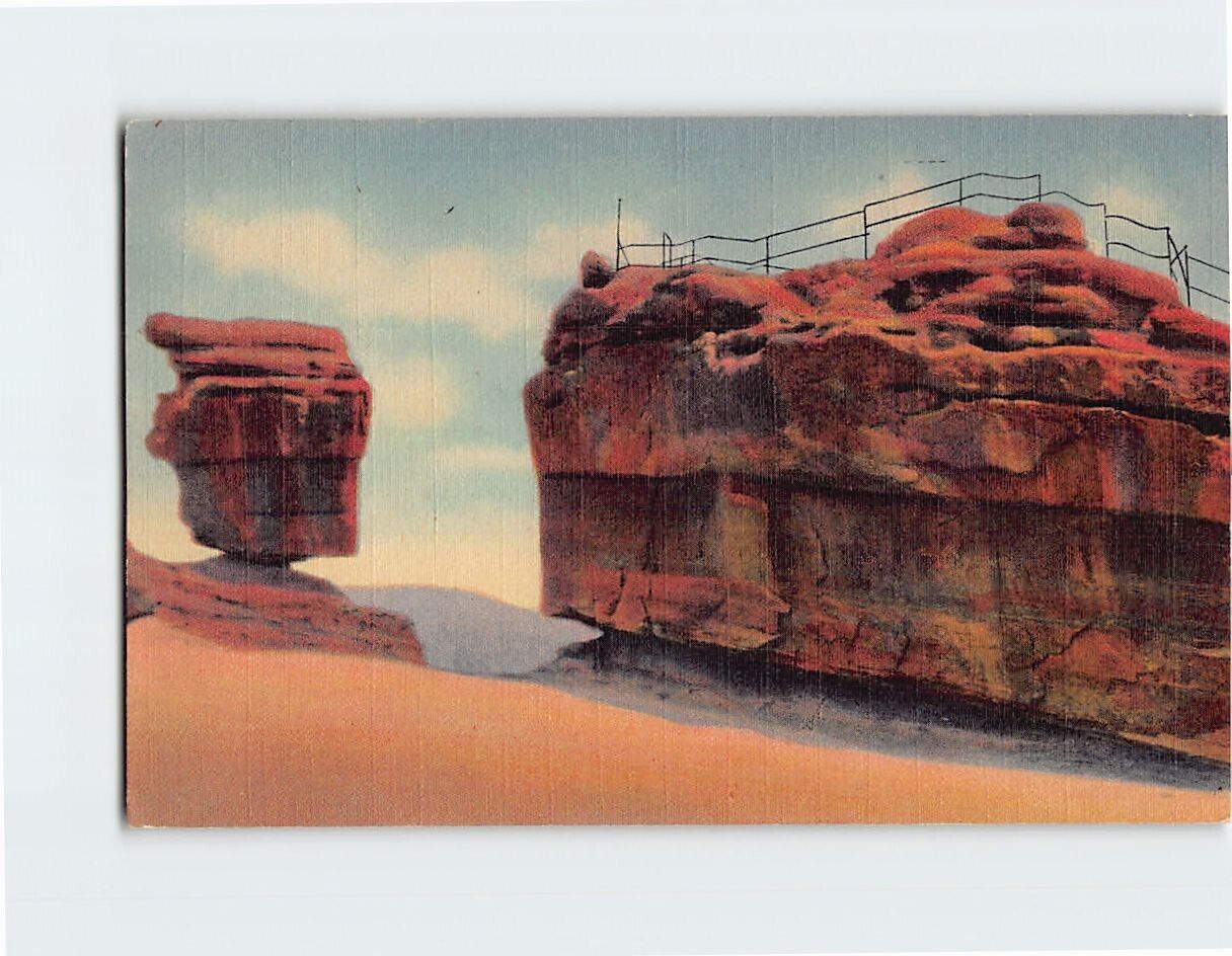 Postcard Balanced and Steamboat Rocks Garden of the Gods Pikes Peak Region CO