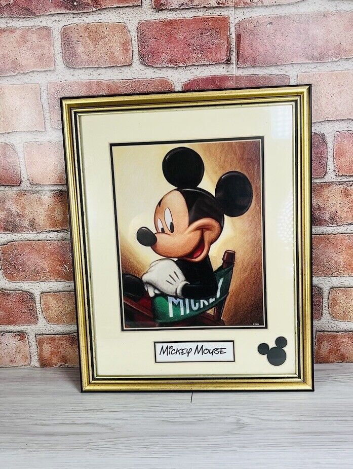 Mickey Mouse Vintage Print Framed Mickey Sitting in Director\'s Chair 15x 12 Art