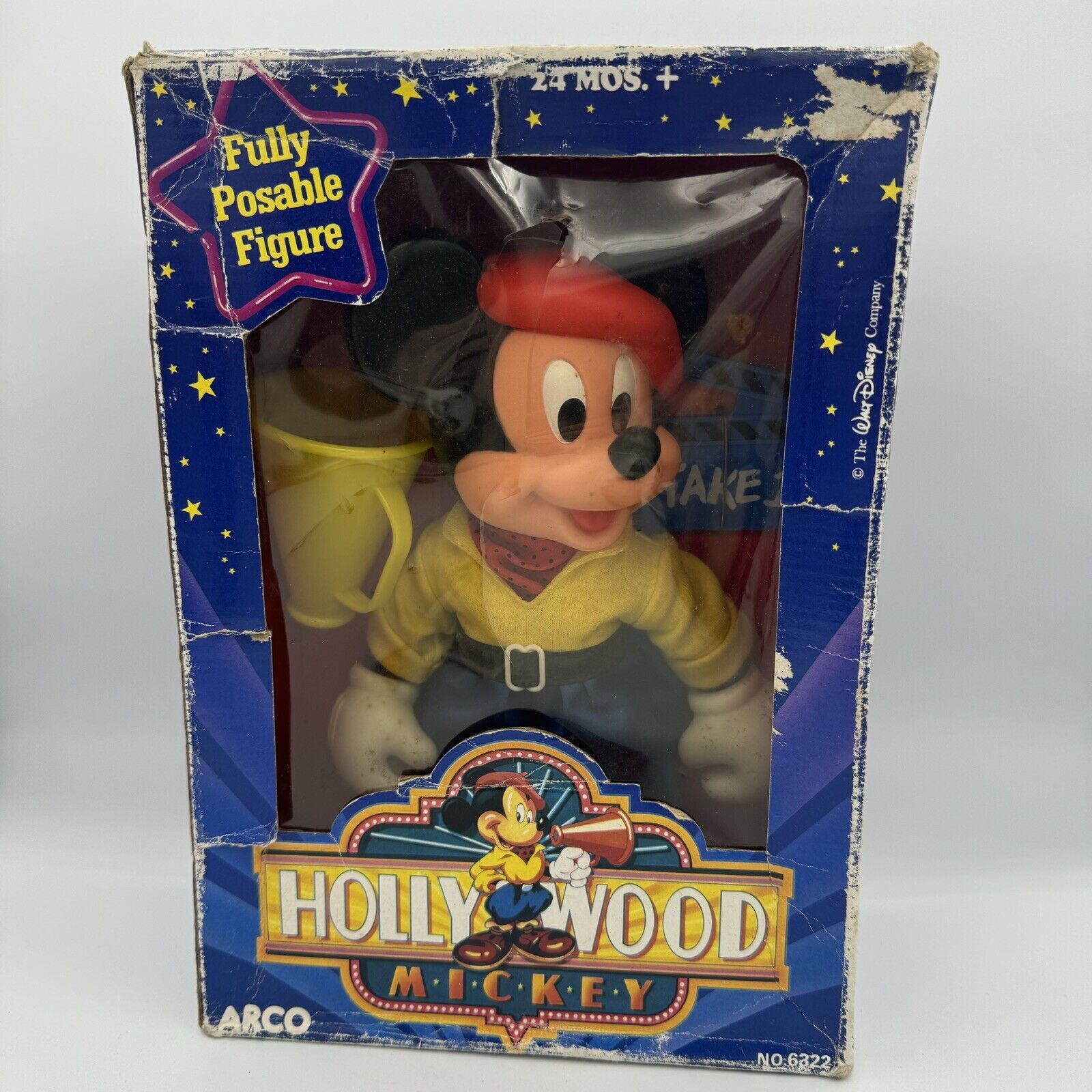 Vintage Arco Hollywood Mickey Fully Posable Figurine In Box 