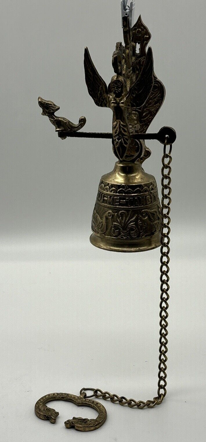 Antique Bronze Monastery Church Wall Mounted Bell _Vocem Meam Audi Me Qui Tangit