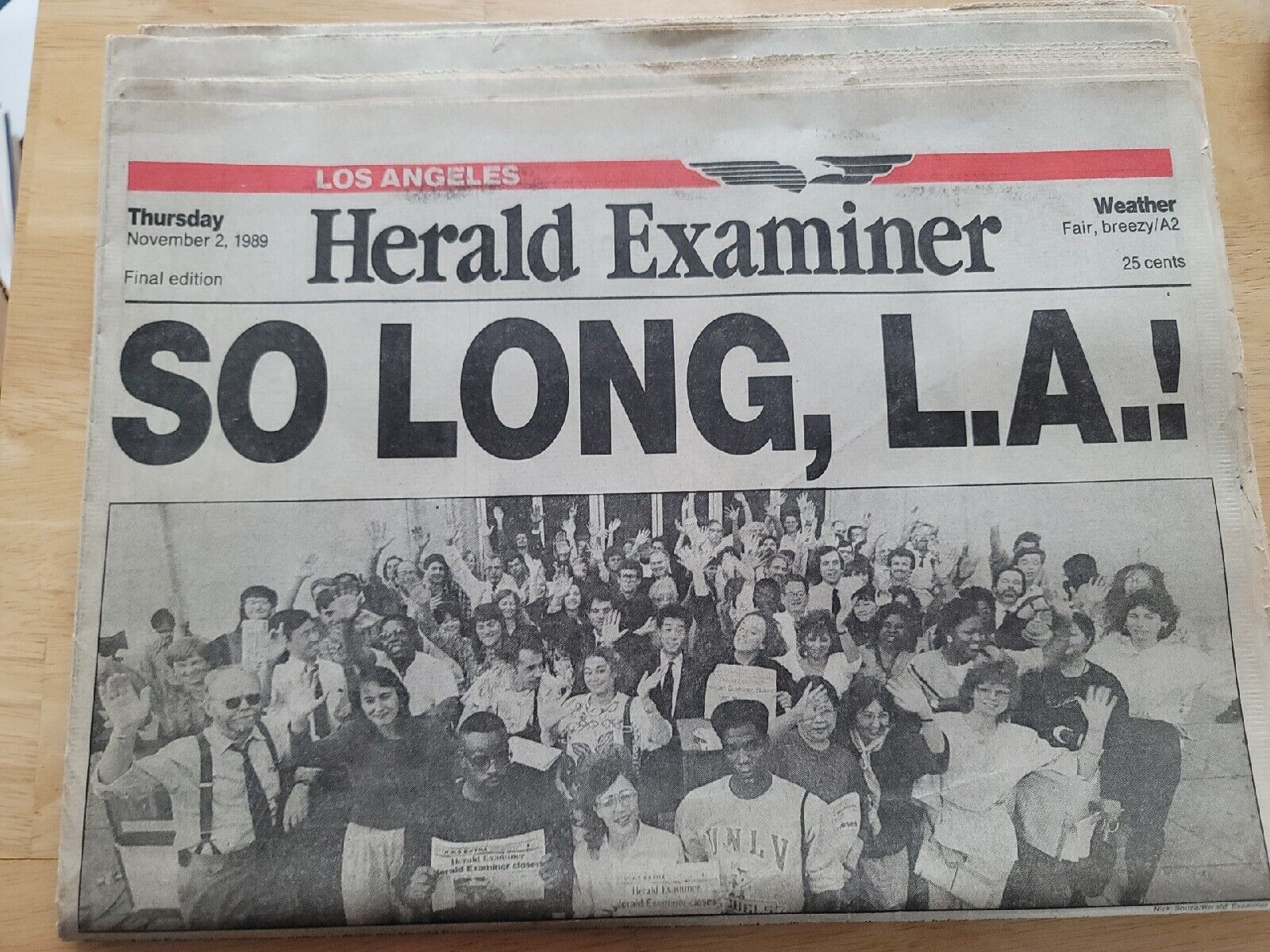 LOS ANGELES HERALD-EXAMINER - FINAL ISSUE - 11/2/89 - THE ENTIRE NEWSPAPER