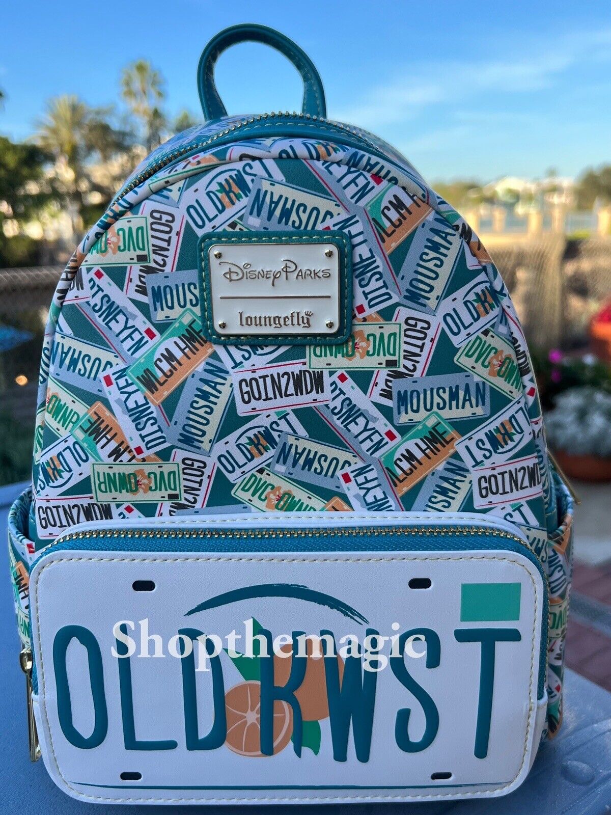 2024 Disney Parks Old Key West Resort DVC License Plate Loungefly Backpack New