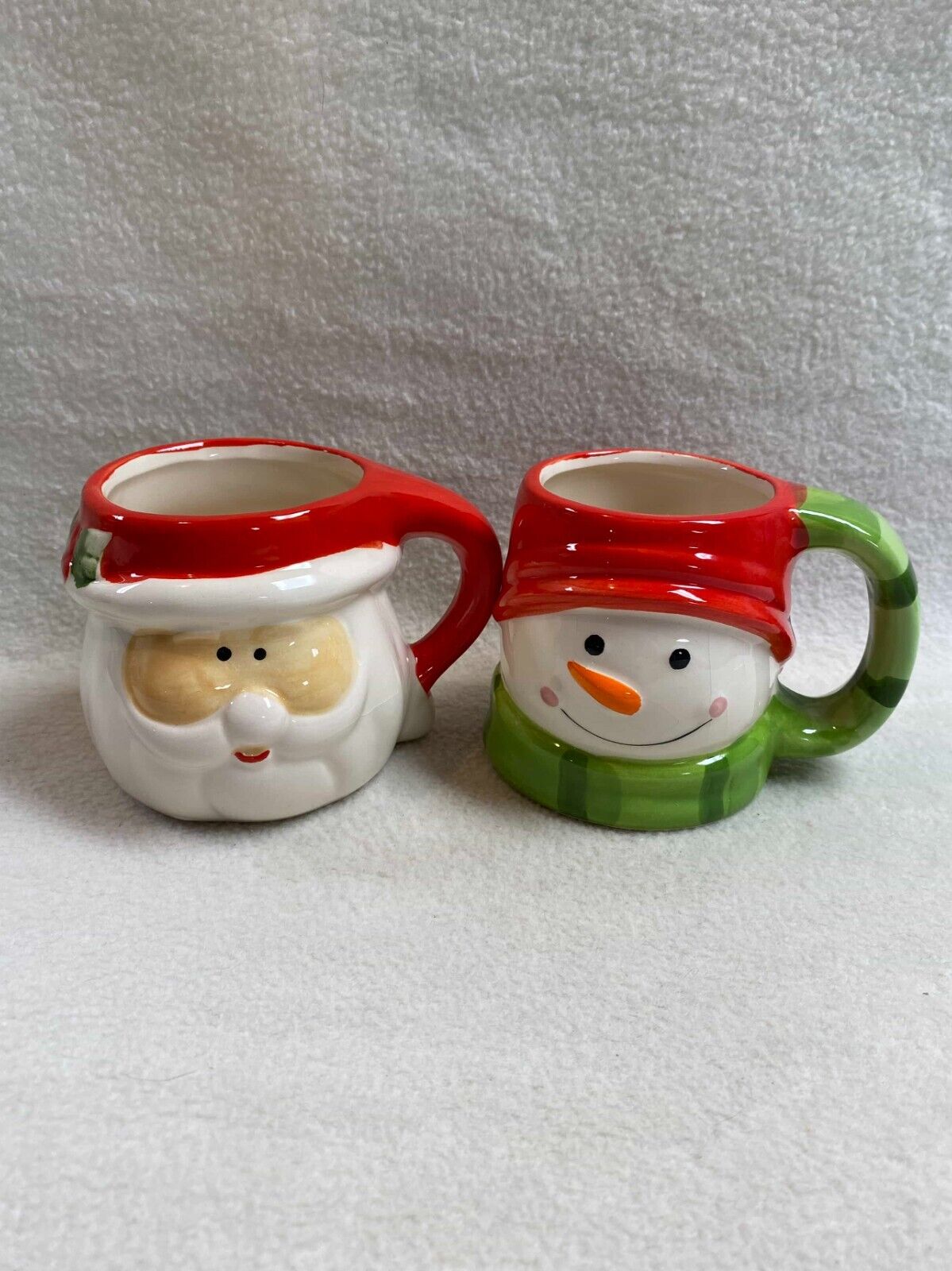 Vintage Norfolk Mugs - Santa and Snowman - Set of 2
