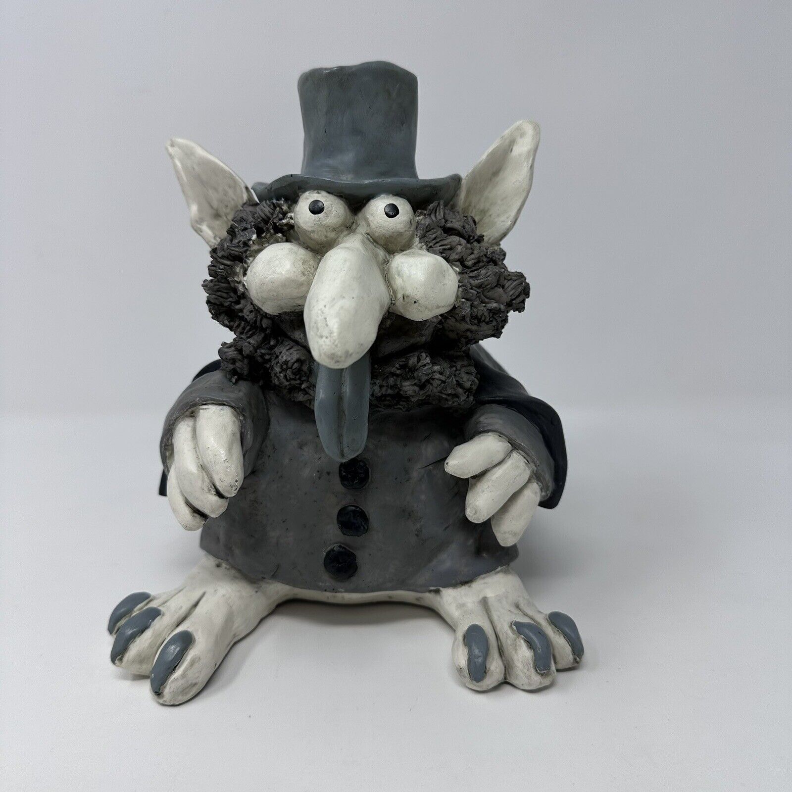 Paolo Chiari Horrible Figure Troll Figurine Gray Top Hat Coat Cape Vintage Goth