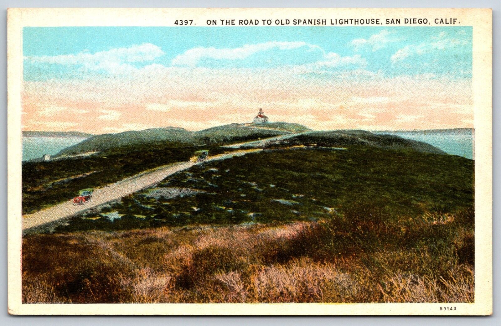 Postcard On The Road To Old Spanish Lighthouse, San Diego California Unposted