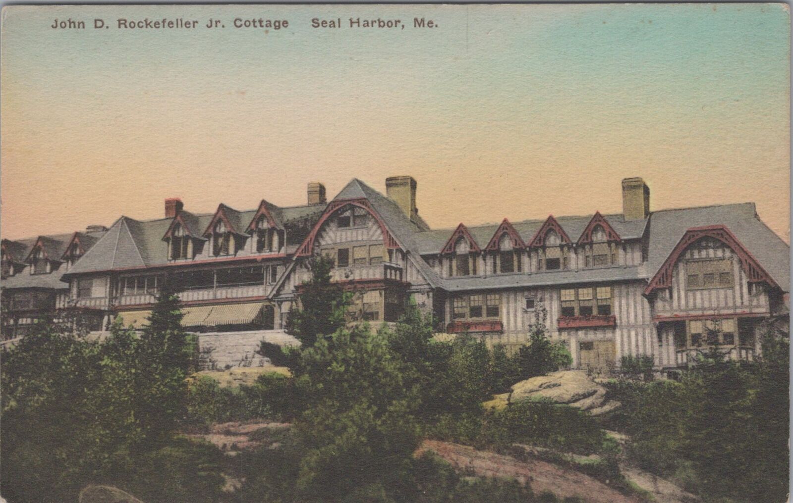John D. Rockefeller Jr. Cottage Seal Harbor Maine Vintage Unposted Postcard