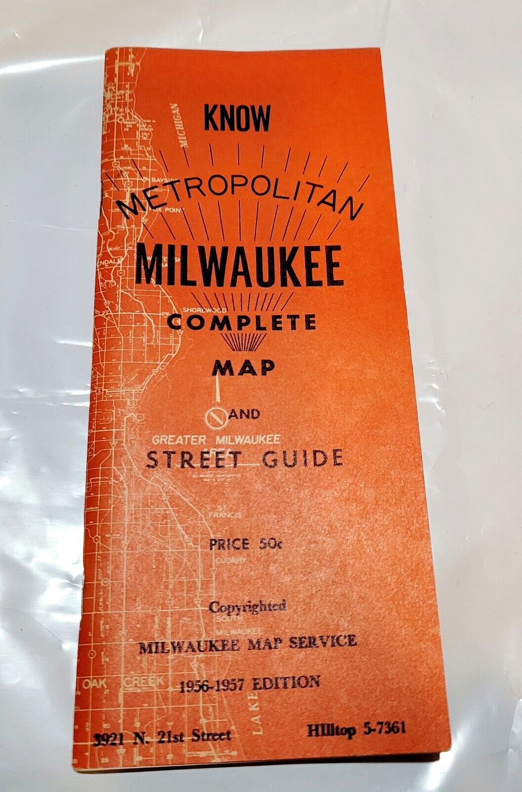 Vintage Know Metroploitan Milwaukee WI Map Street Guide 1956 Pocket Sz Ephemera