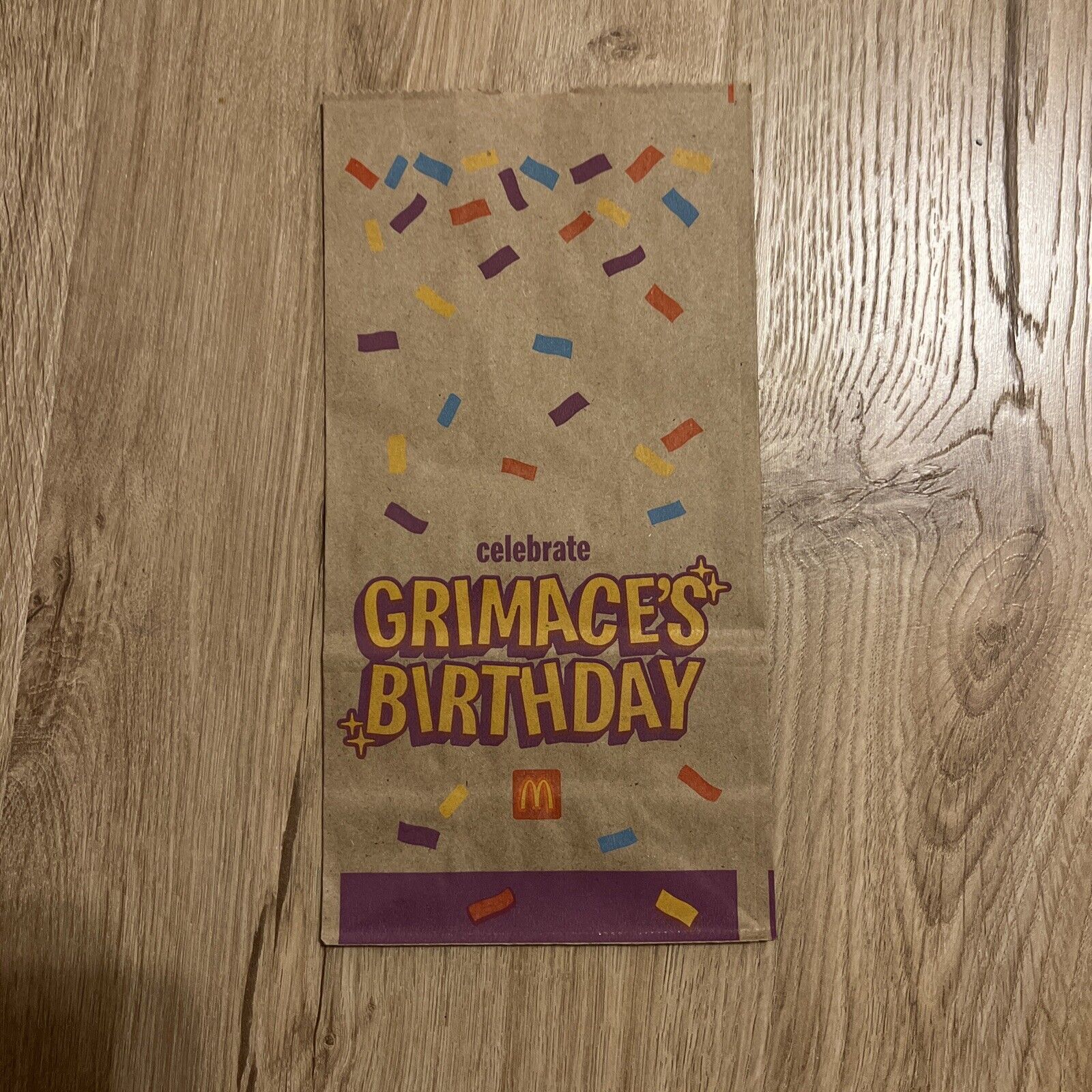McDonald’s Celebrate Grimace’s Birthday  Promo Brown Paper Bag - 