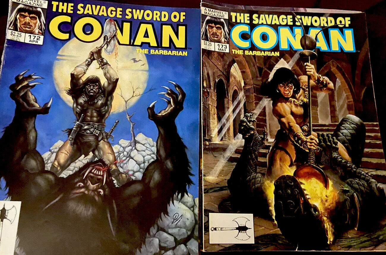 The Savage Sword of Conan and Conan Saga Lot of 10 Magazines Good to Fine 