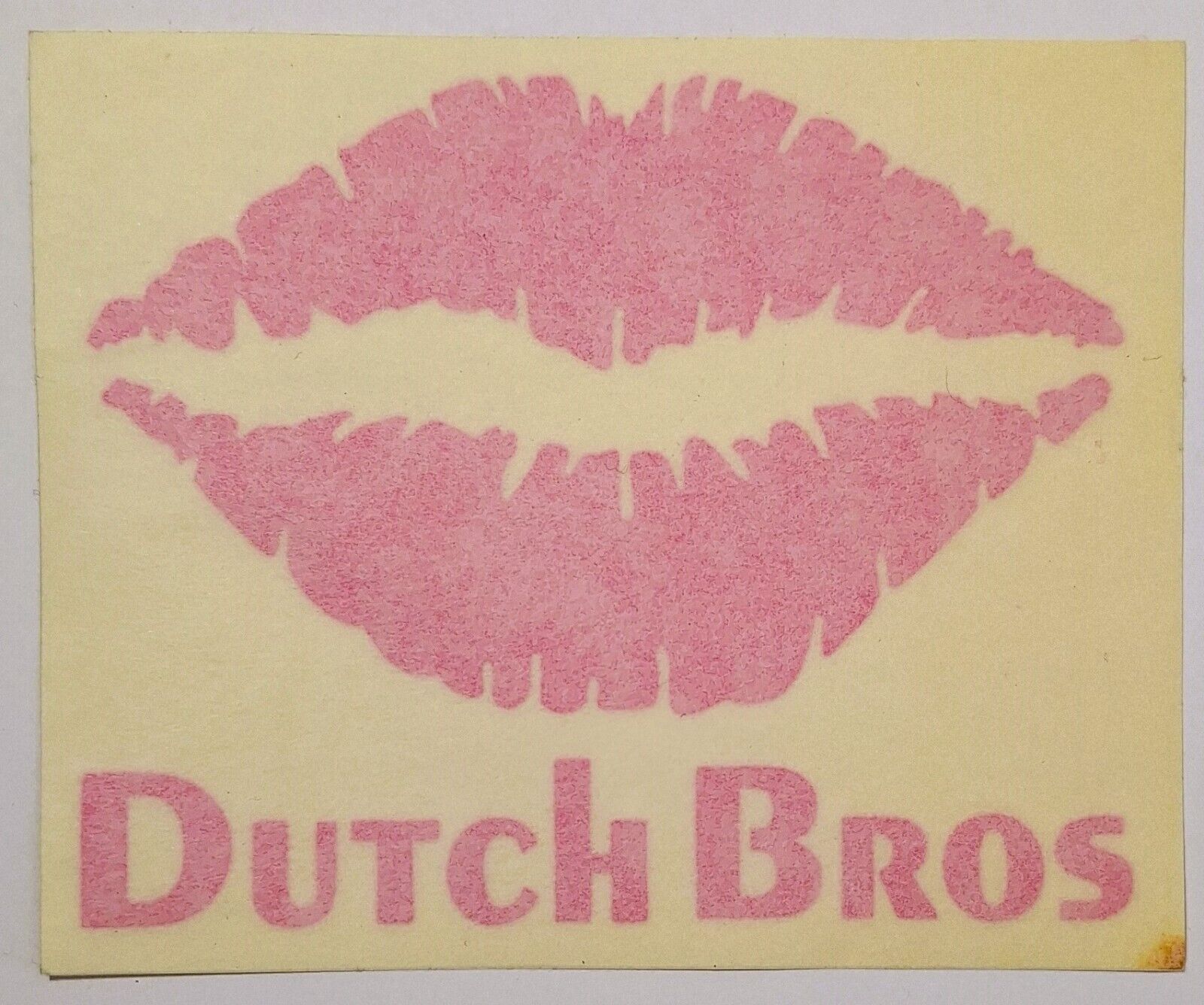 Vtg 2000s Dutch Bros Coffee Pink Lips Sticker Decal