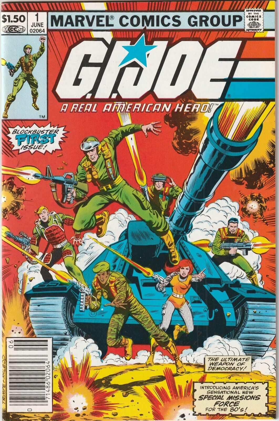 G.I. Joe # 1 Newsstand Cover VF/NM Marvel 1982 [Y1]