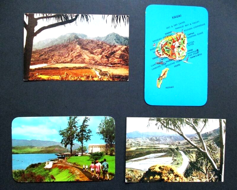 Vintage Kauai Postcards - Set of Four - Unused - Hanalei, Waialeale Mountain