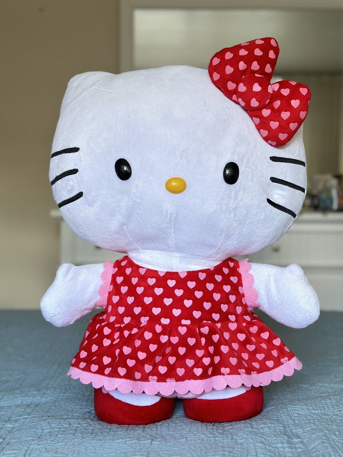 Hello Kitty Standing Plush Greeter Gemmy Sanrio Heart Dress 20\
