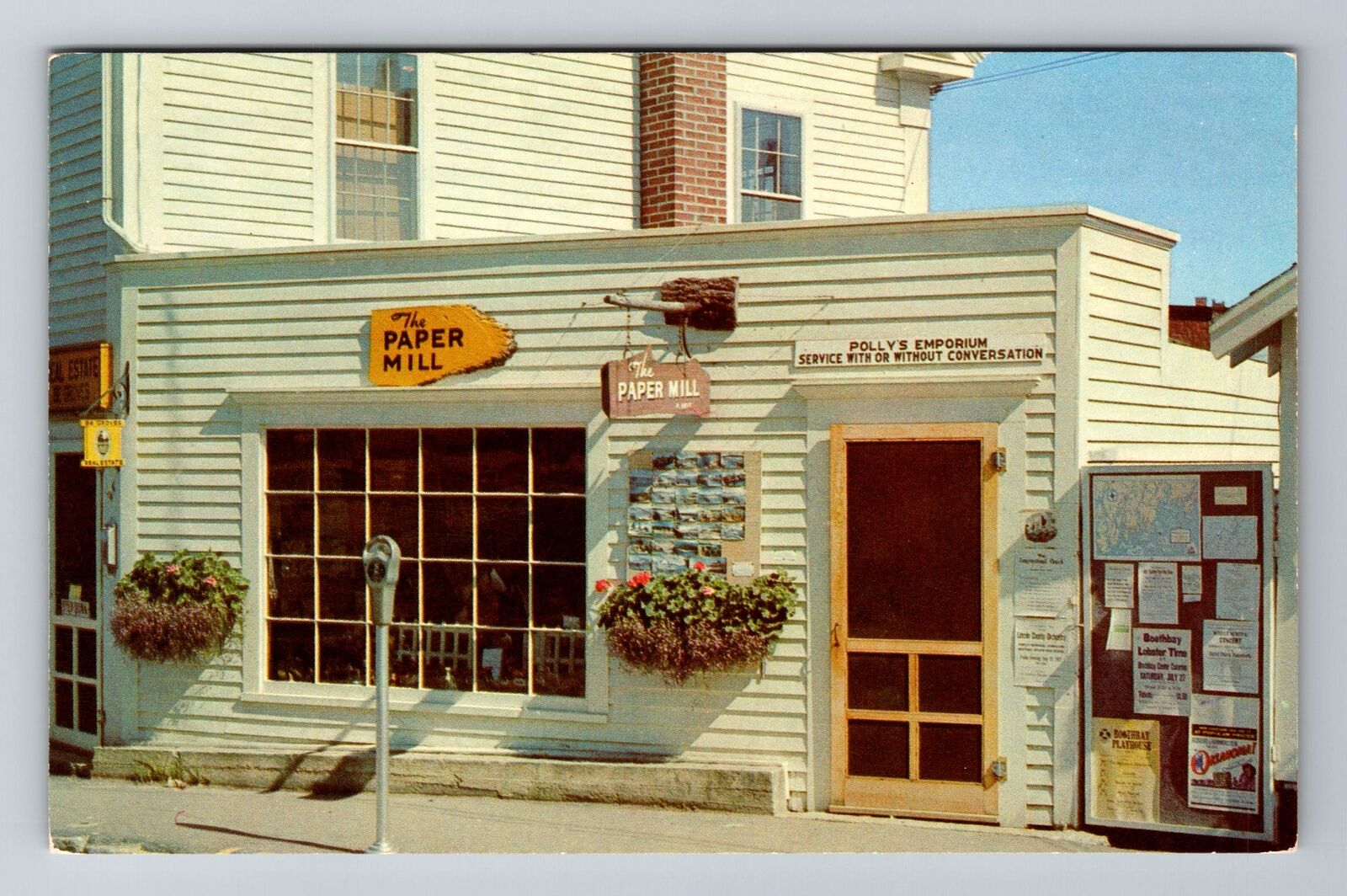 Boothbay Harbor ME-Maine, The Paper Mill, Antique Vintage Souvenir Postcard