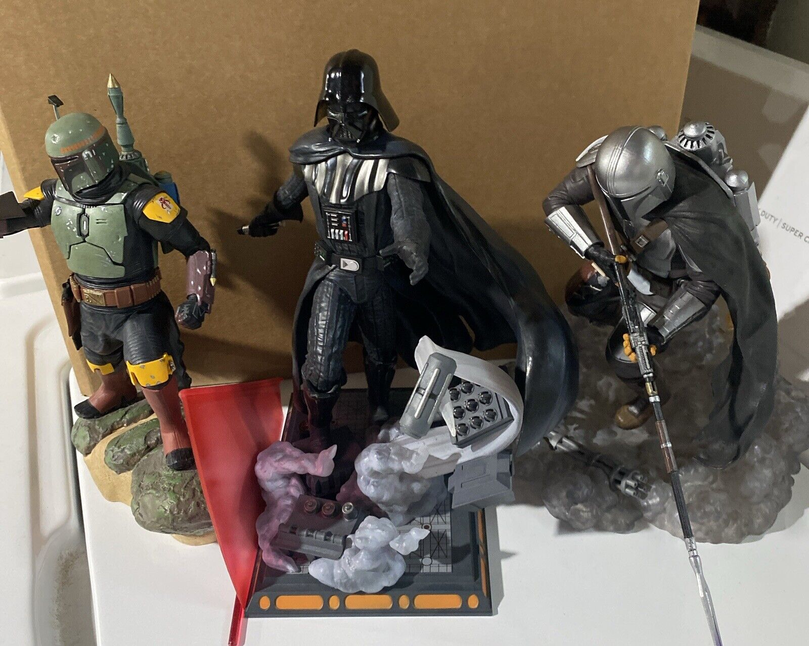 Star Wars Diamond Select Diorama Vader/Fett/Mando Used Displayed Only (Read)