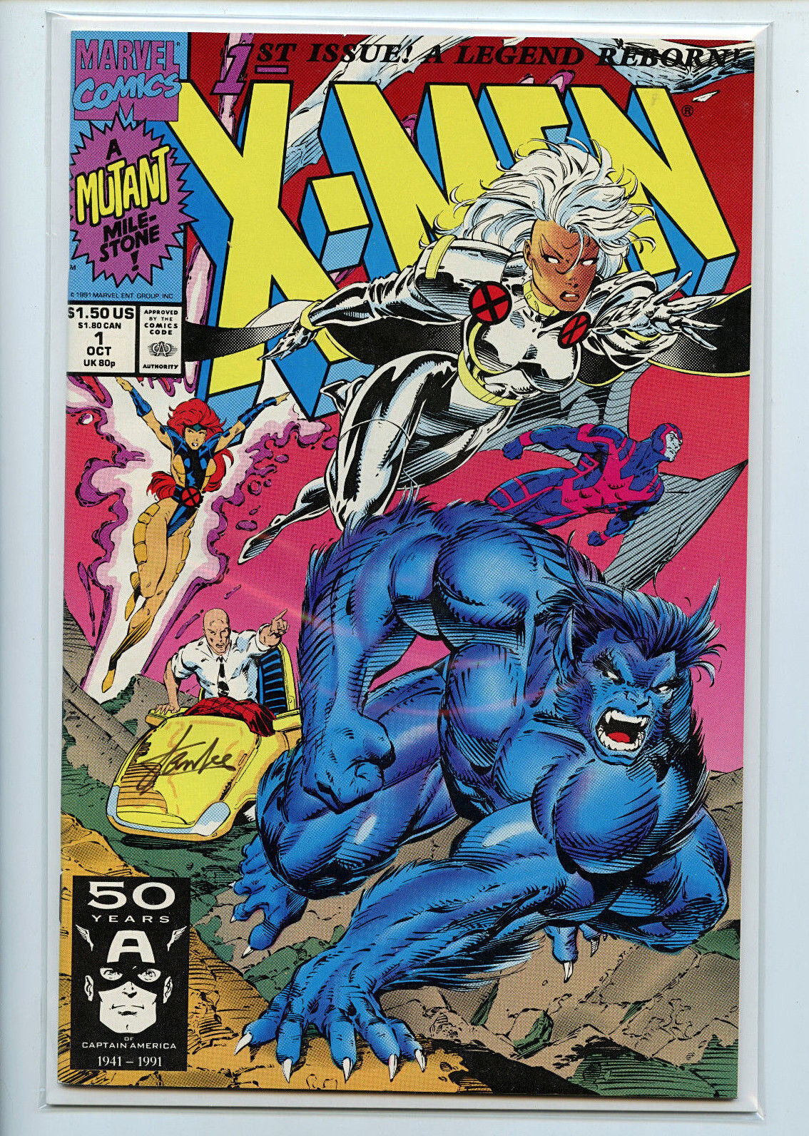  X-Men #1 A Signed by Stan Lee Marvel Comics nm 1991 Amricons 