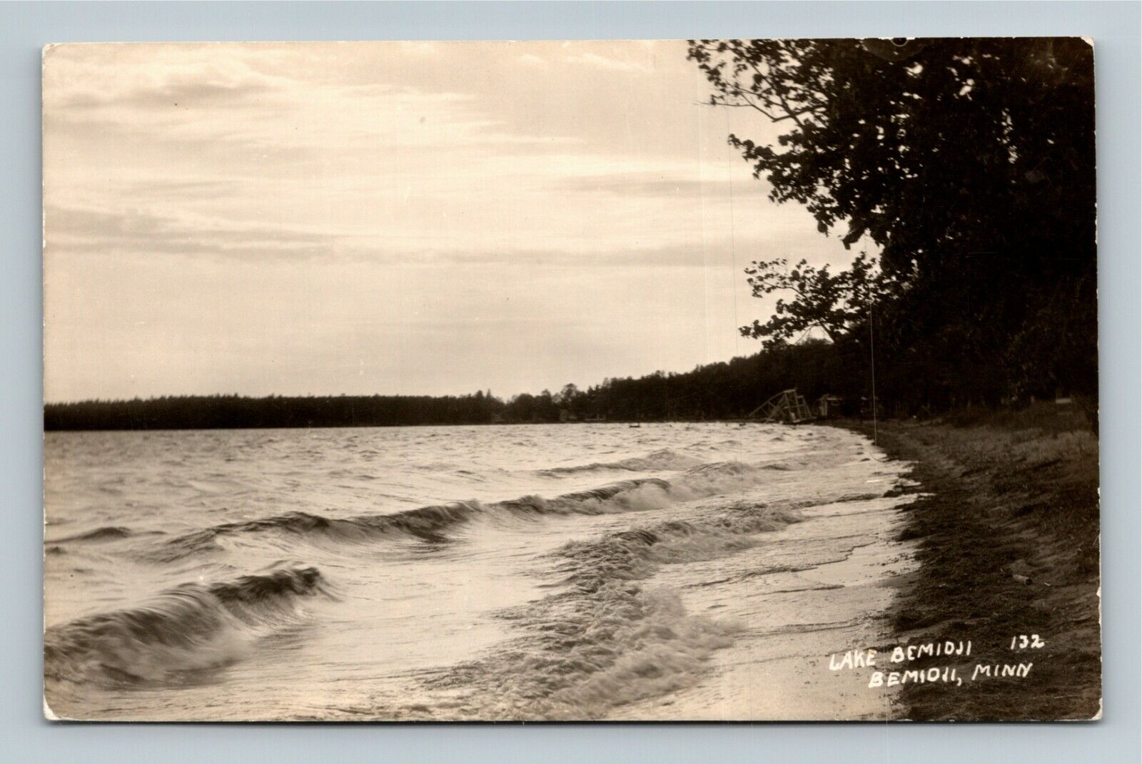 RPPC Bemidji MN-Minnesota, Lake Bemidji Real Photo Vintage Souvenir Postcard