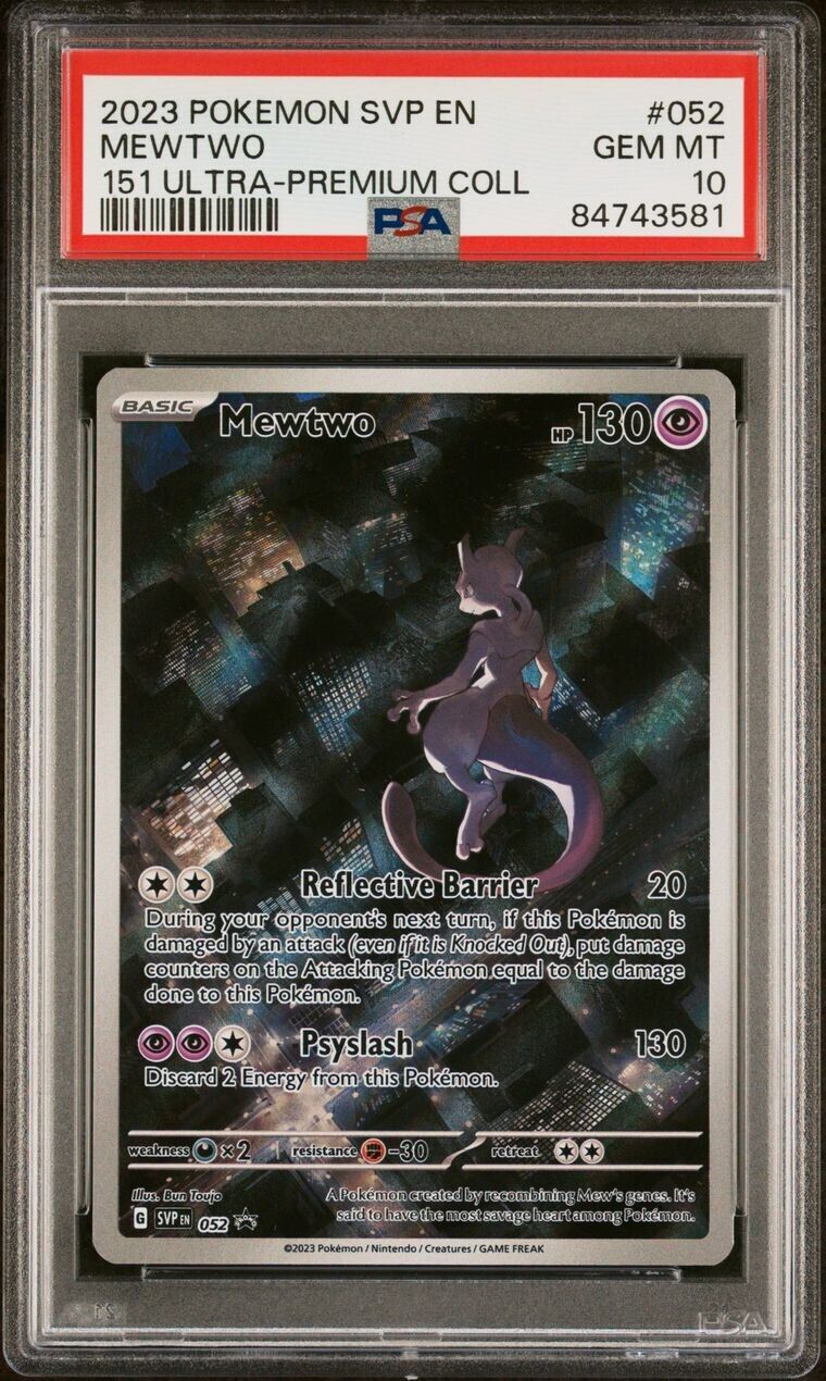 PSA 10 Mewtwo 052 SVP EN Promo Ultra 151 Premium Collection Holo Pokemon Card